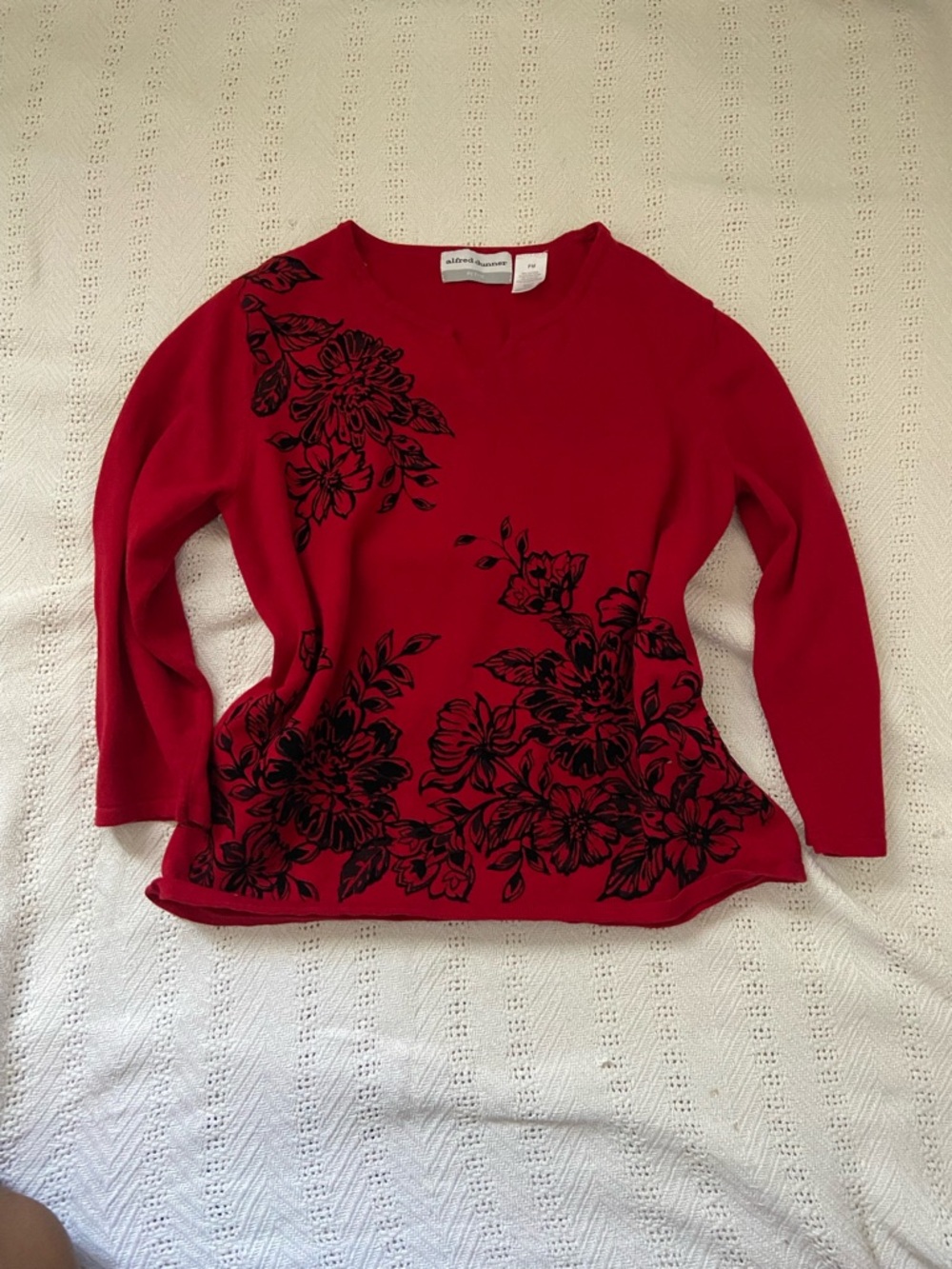 Alfred Dunner Red Petite Knit Top